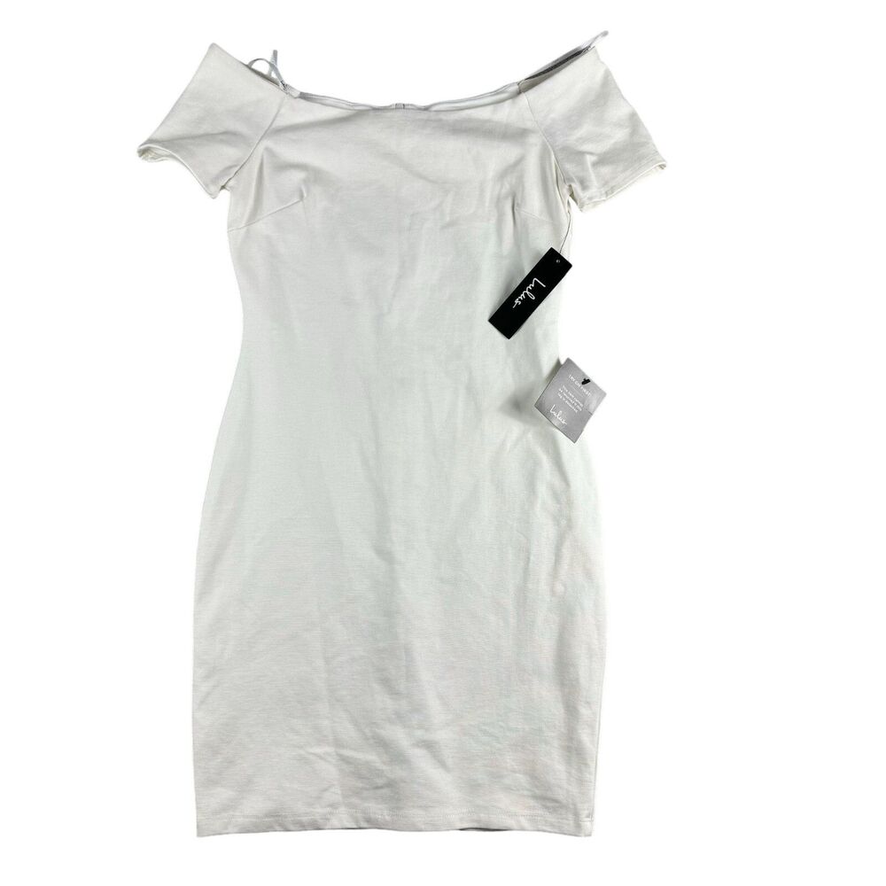 Lulus Dress Women's Medium White Mini Off Shoulder Career Casual Business NWT